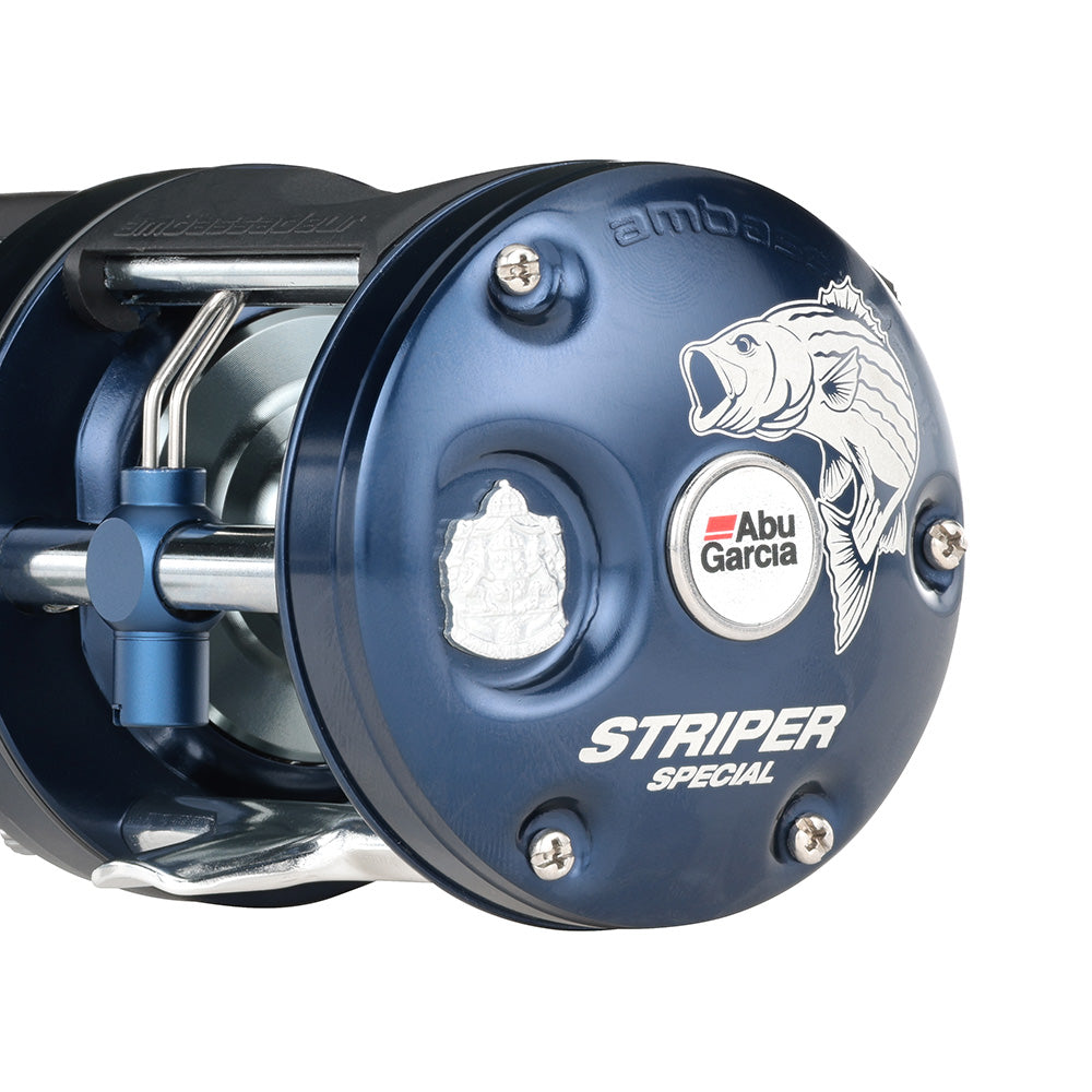 Abu Garcia Ambassadeur C3 Striper Round Baitcast Reel - Right Hand C3-6500STPSPC