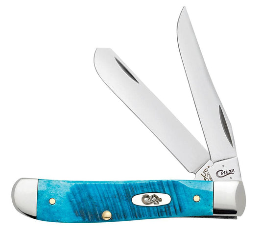 CASE MINI TRAPPER CARIBBEAN BLUE 2 BLADE 3 1/2"