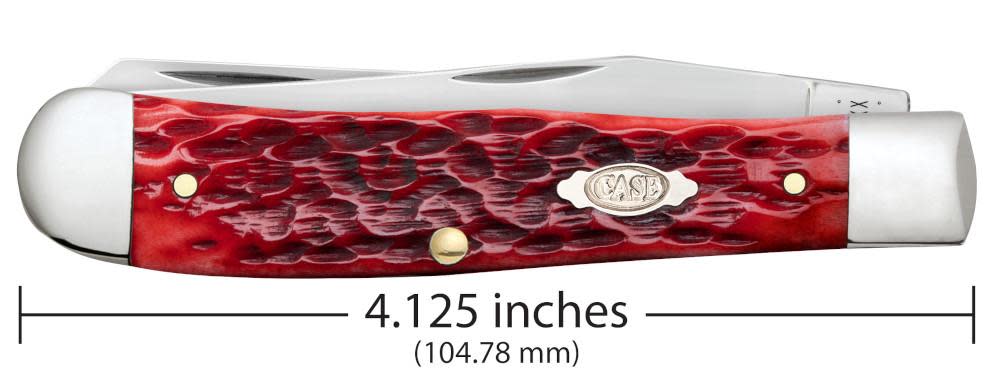 CASE TRAPPER 2 BLADE 4 1/8" DARK RED BONE