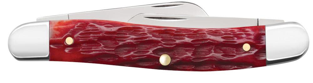 CASE STOCKMAN MEDIUM 4 5/8" 3 BLADE - DARK RED BONE