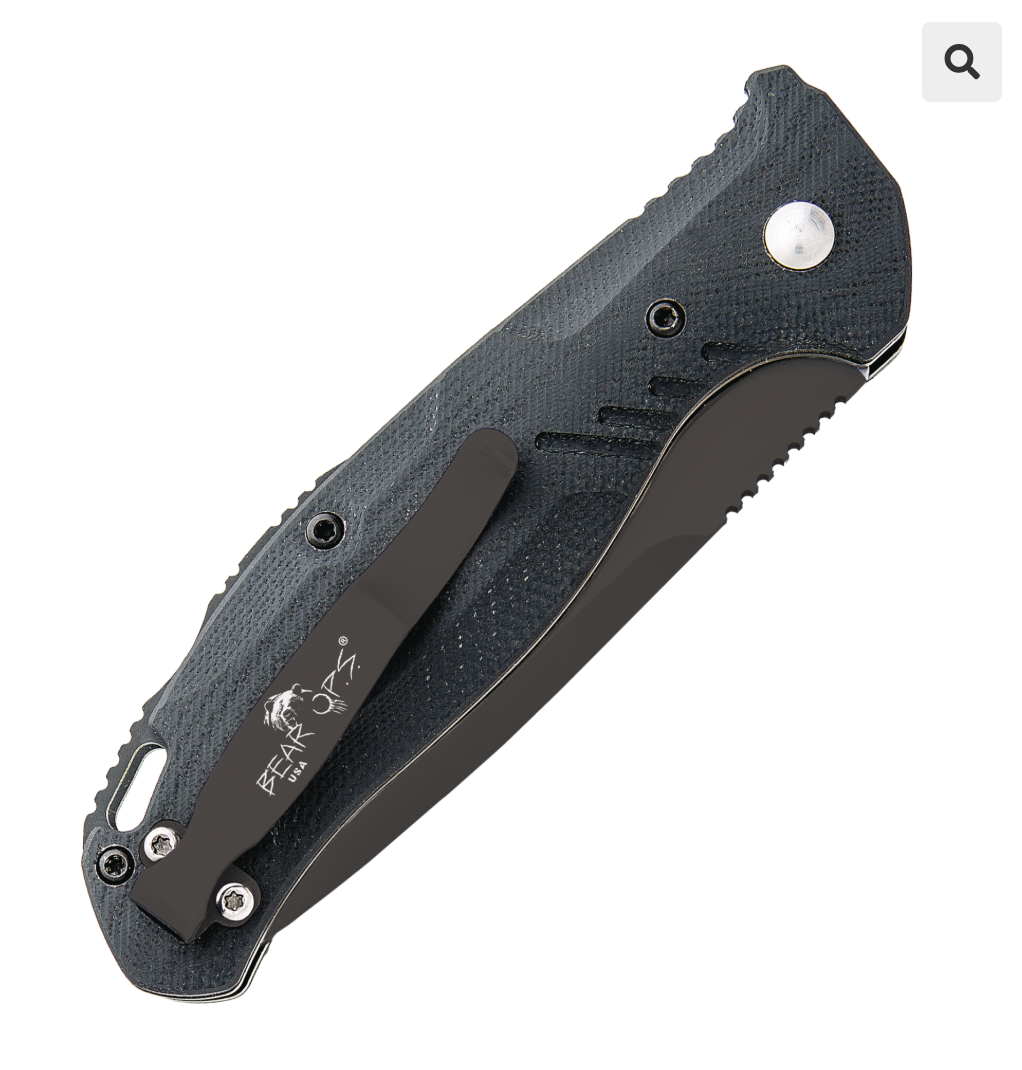 BEAR & SONS AUTO BOLD ACTION 4 1/4" XL BLACK G10 BLACK BLADE