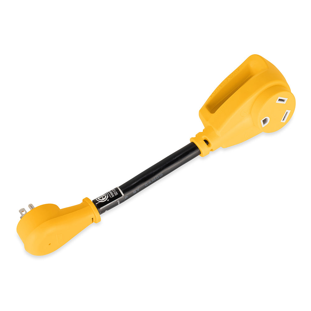CAMCO POWER GRIP DOGBONE 15 AMP MALE / 30 AMP FEMALE ADAPTER - 12”