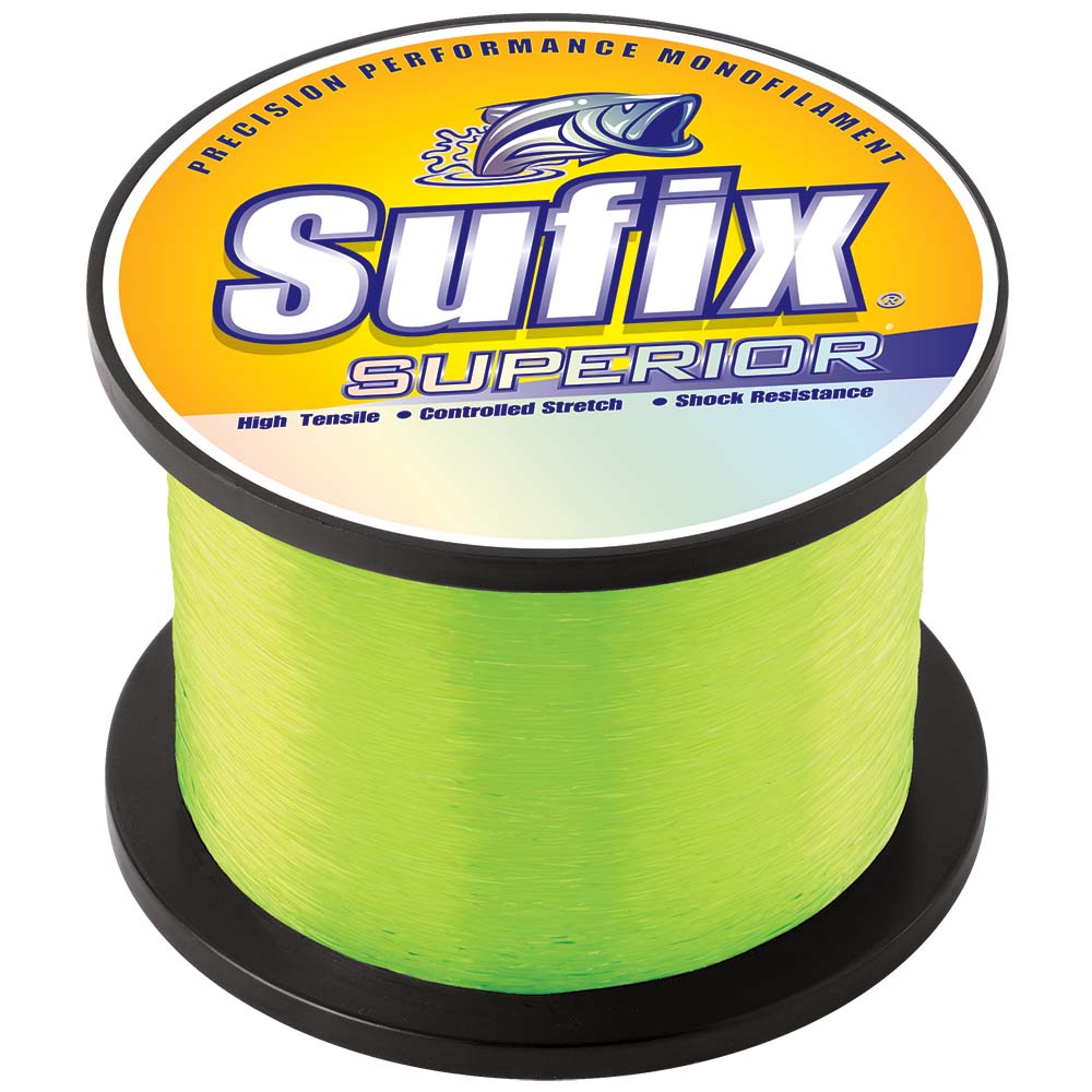 SUFIX SUPERIOR HI-VIS YELLOW MONOFILAMENT 15LB 7410 YDS BULK