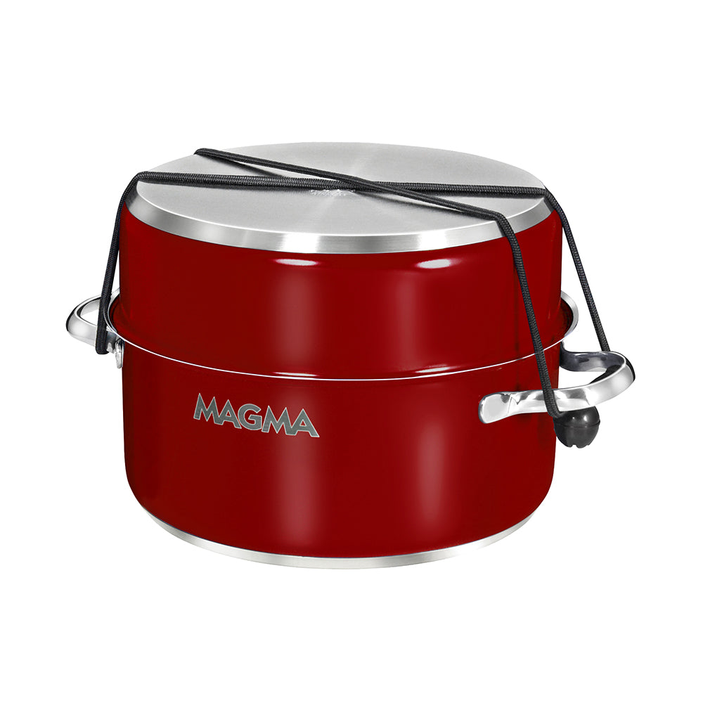MAGMA NESTABLE 10 PIECE INDUCTION NON-STICK ENAMEL FINISH COOKWARE SET - MAGMA RED