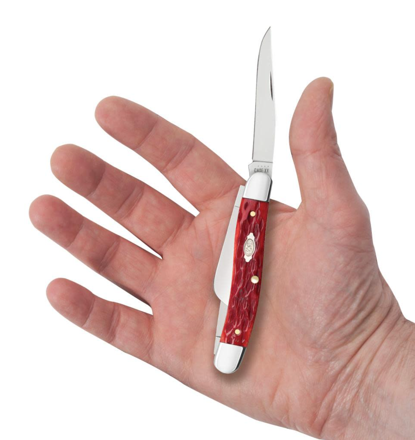 CASE STOCKMAN MEDIUM 3 BLADE 3.5" RED BONE