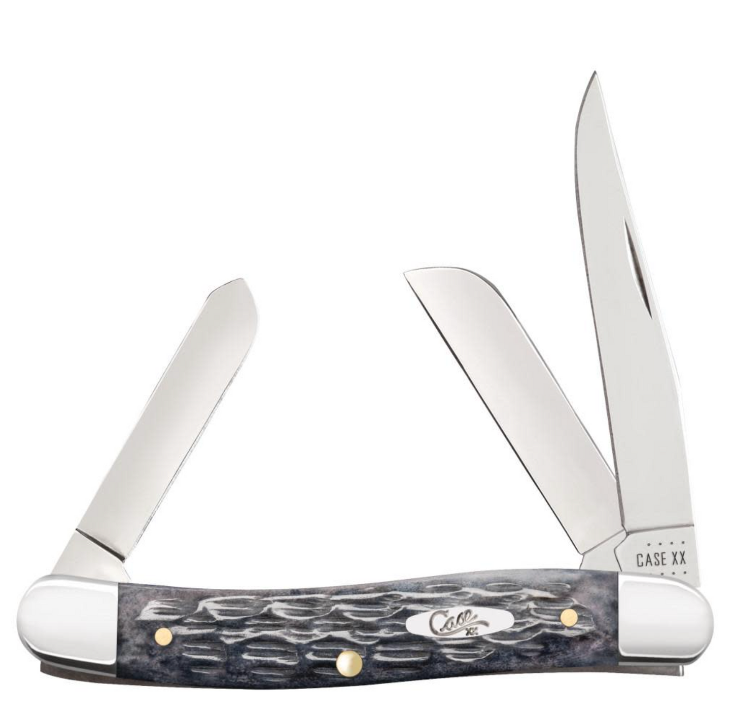 CASE STOCKMAN MEDIUM 4 5/8" 3 BLADE GRAY BONE