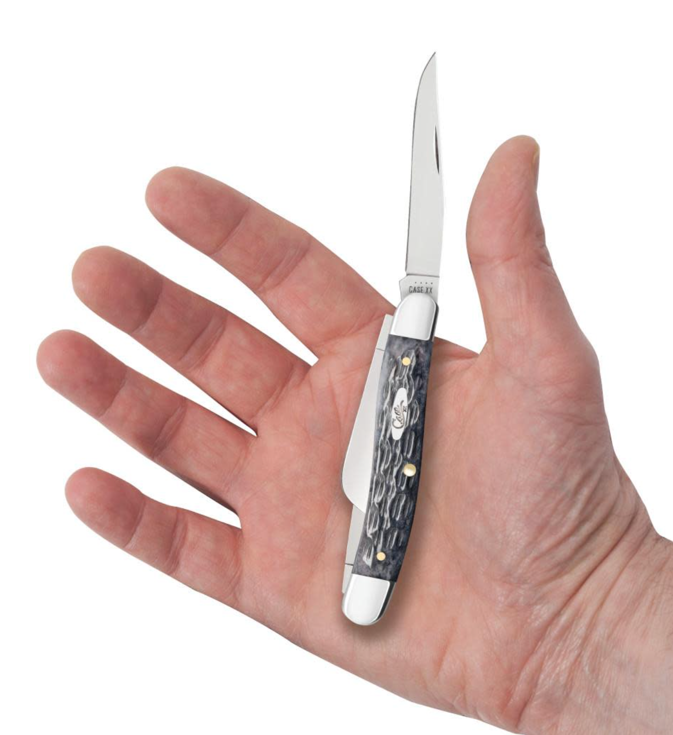 CASE STOCKMAN MEDIUM 4 5/8" 3 BLADE GRAY BONE