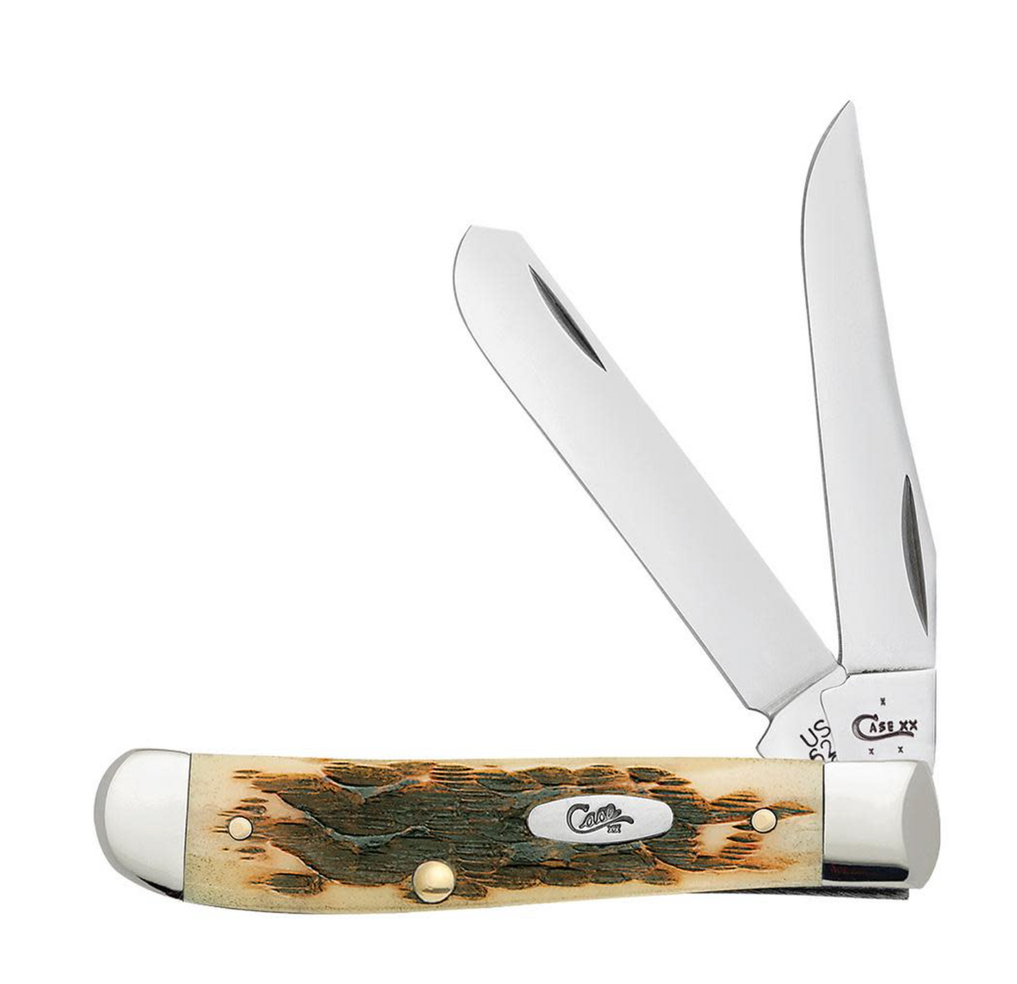 CASE MINI TRAPPER 2 BLADE 3.5" AMBER BONE
