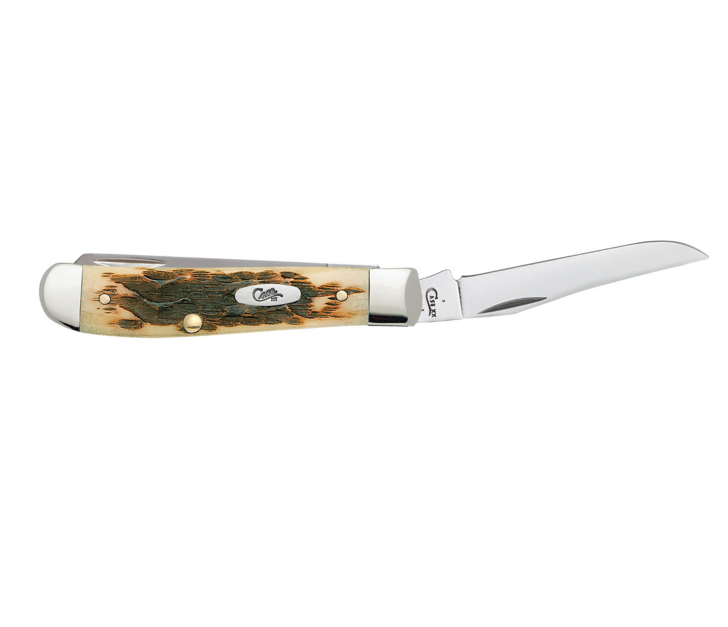 CASE MINI TRAPPER 2 BLADE 3.5" AMBER BONE