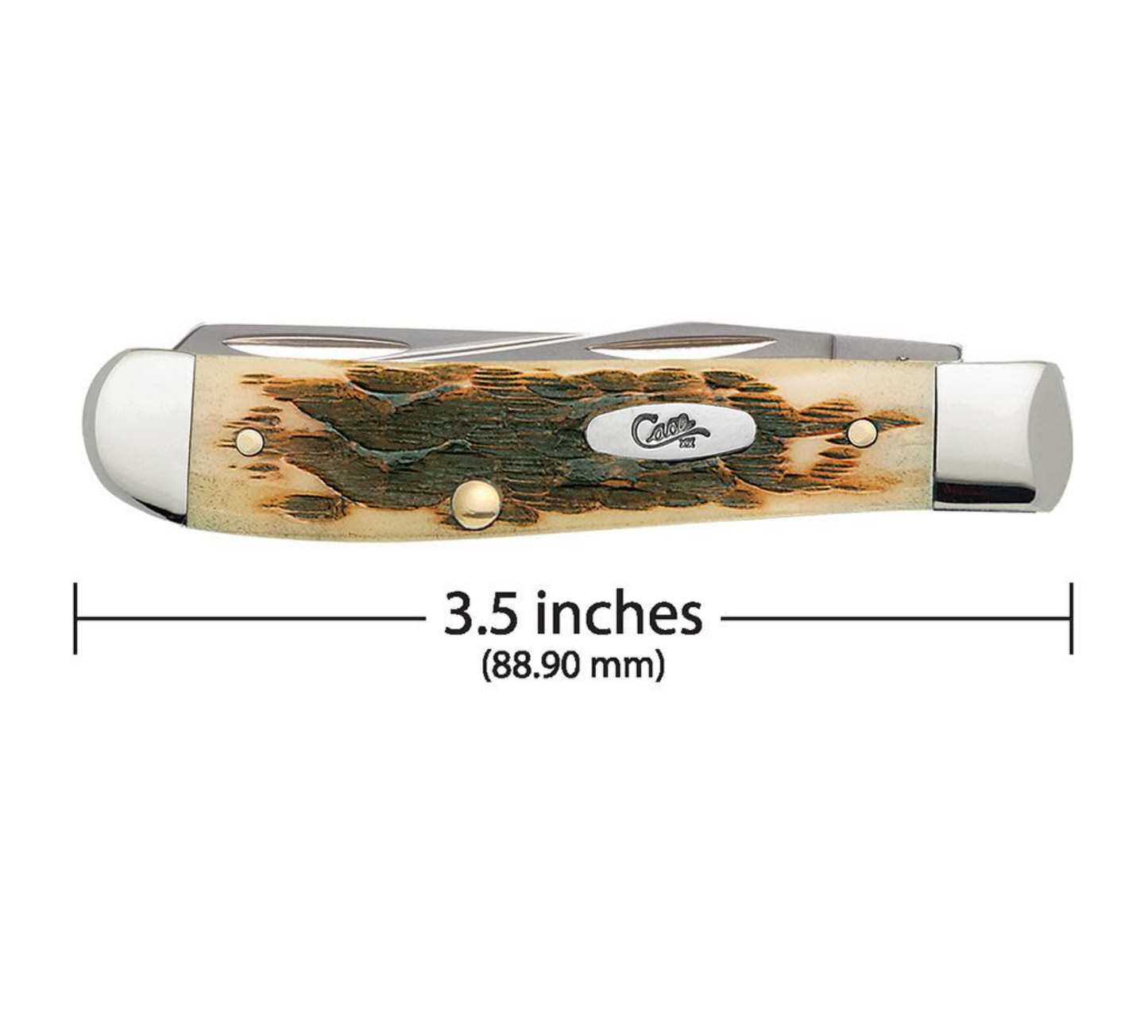 CASE MINI TRAPPER 2 BLADE 3.5" AMBER BONE