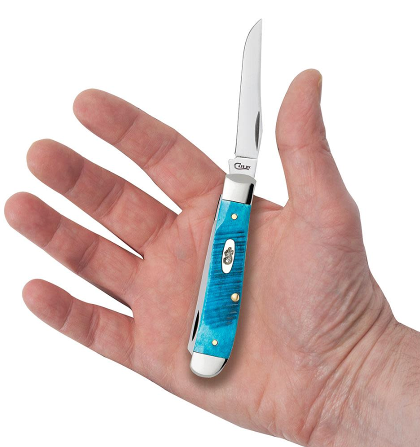 CASE TRAPPER MINI 2 BLADE 3.5" CARIBBEAN BLUE