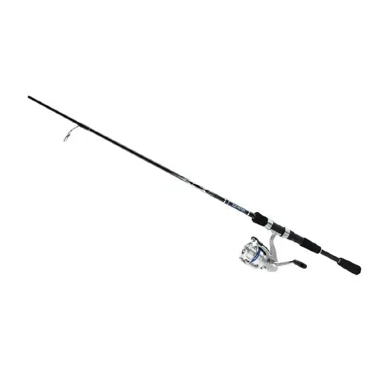 Fishing rod and reel set on a white background