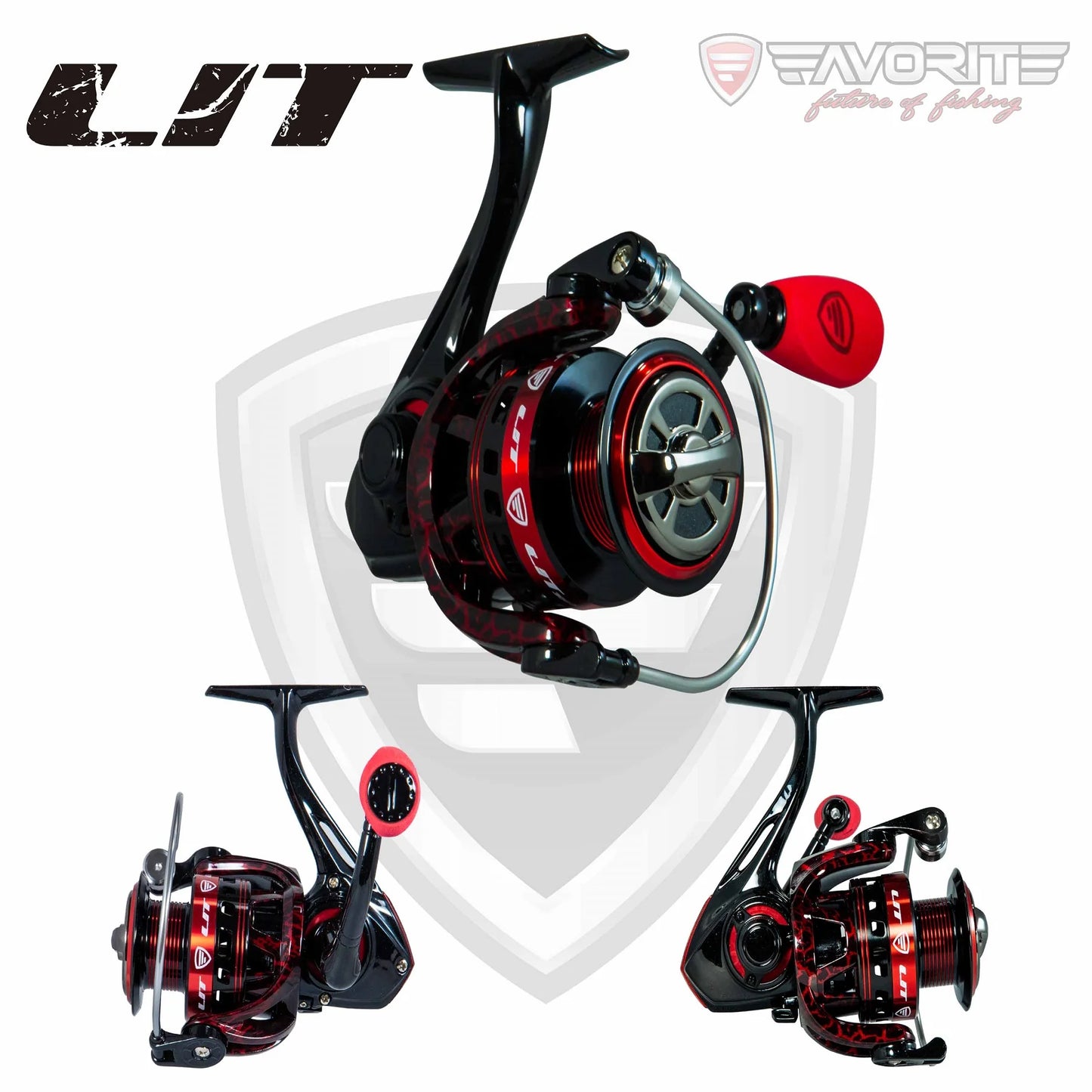 FAVORITE LIT SPINNING REEL RED/BLACK 5.2:1