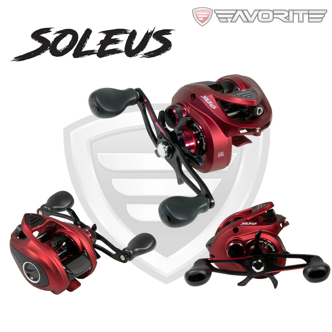 FAVORITE SOLEUS RED  7.3:1 BAITCAST REEL - RH