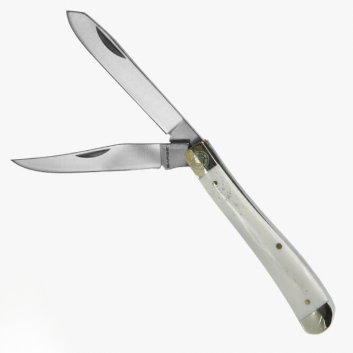 SARGE MAVERICK WHITE BONE 2 BLADE TRAPPER 3"