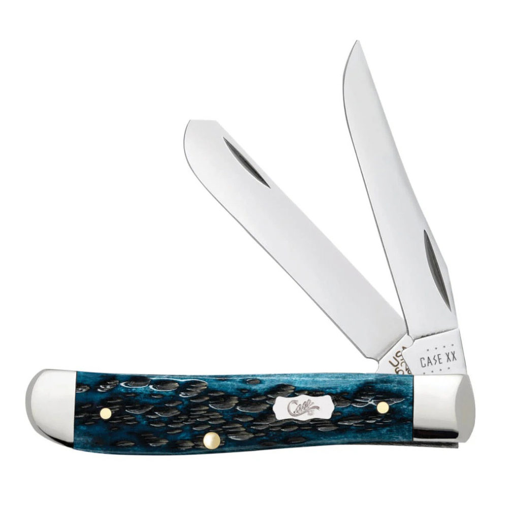 CASE TRAPPER MINI 2 BLADE 3.5" KNIFE - MEDITERRANEAN BLUE