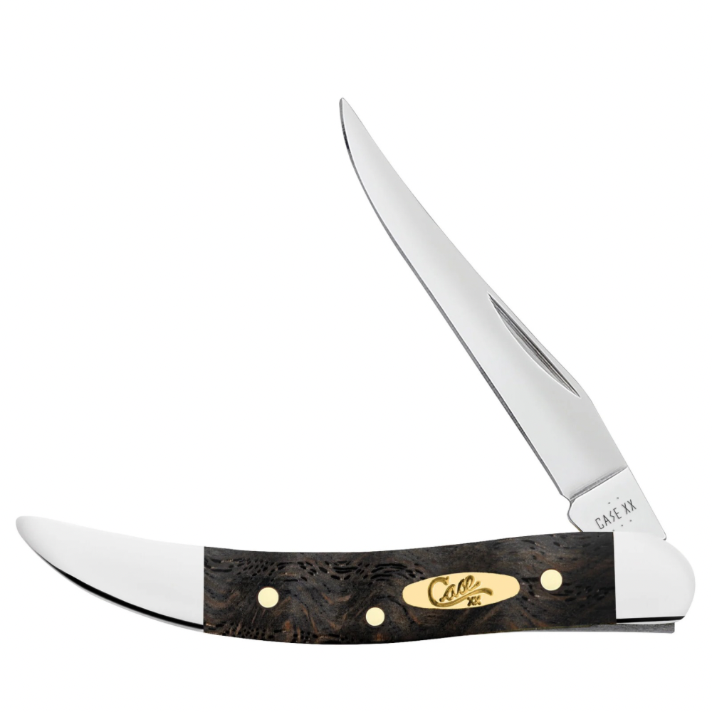 CASE TEXAS TOOTHPICK SMALL SINGLE BLADE 3" - BLACK CURLY OAK WOOD