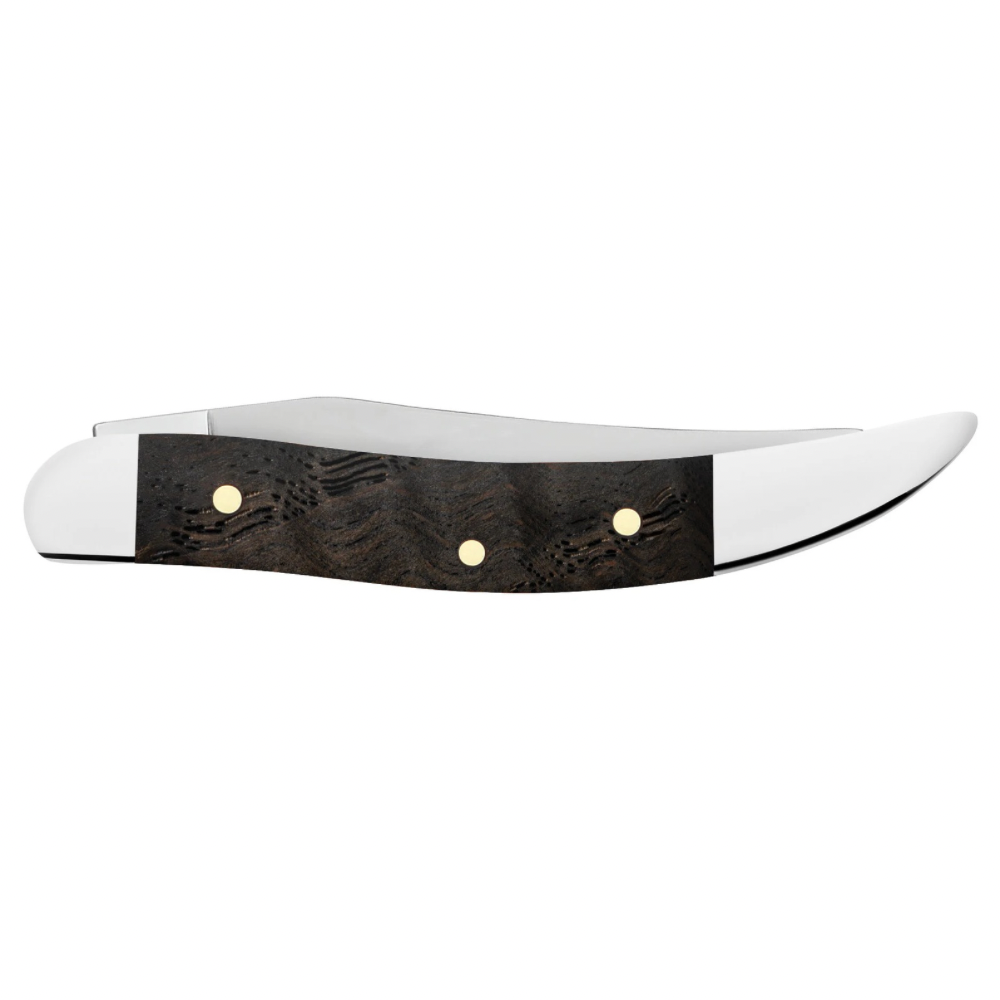 CASE TEXAS TOOTHPICK SMALL SINGLE BLADE 3" - BLACK CURLY OAK WOOD