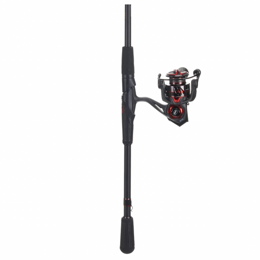 Lews Mach Jacked Fishing rod and reel set on a white background