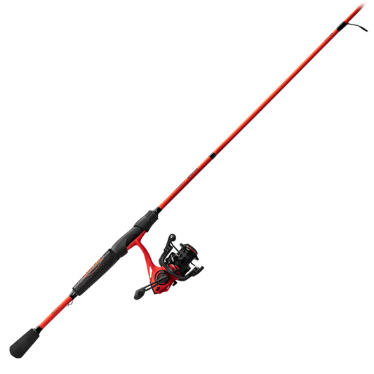 Fishing rod and reel set on a white background