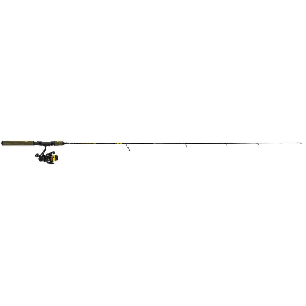 Black metal rod with a yellow label on a white background