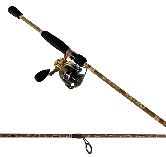Fishing rod and reel set on a white background