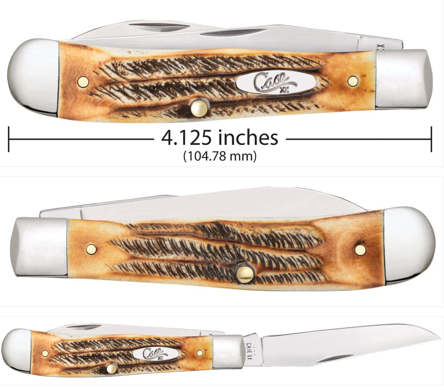 CASE TRAPPER 2 BLADE 4 1/8" BONESTAG