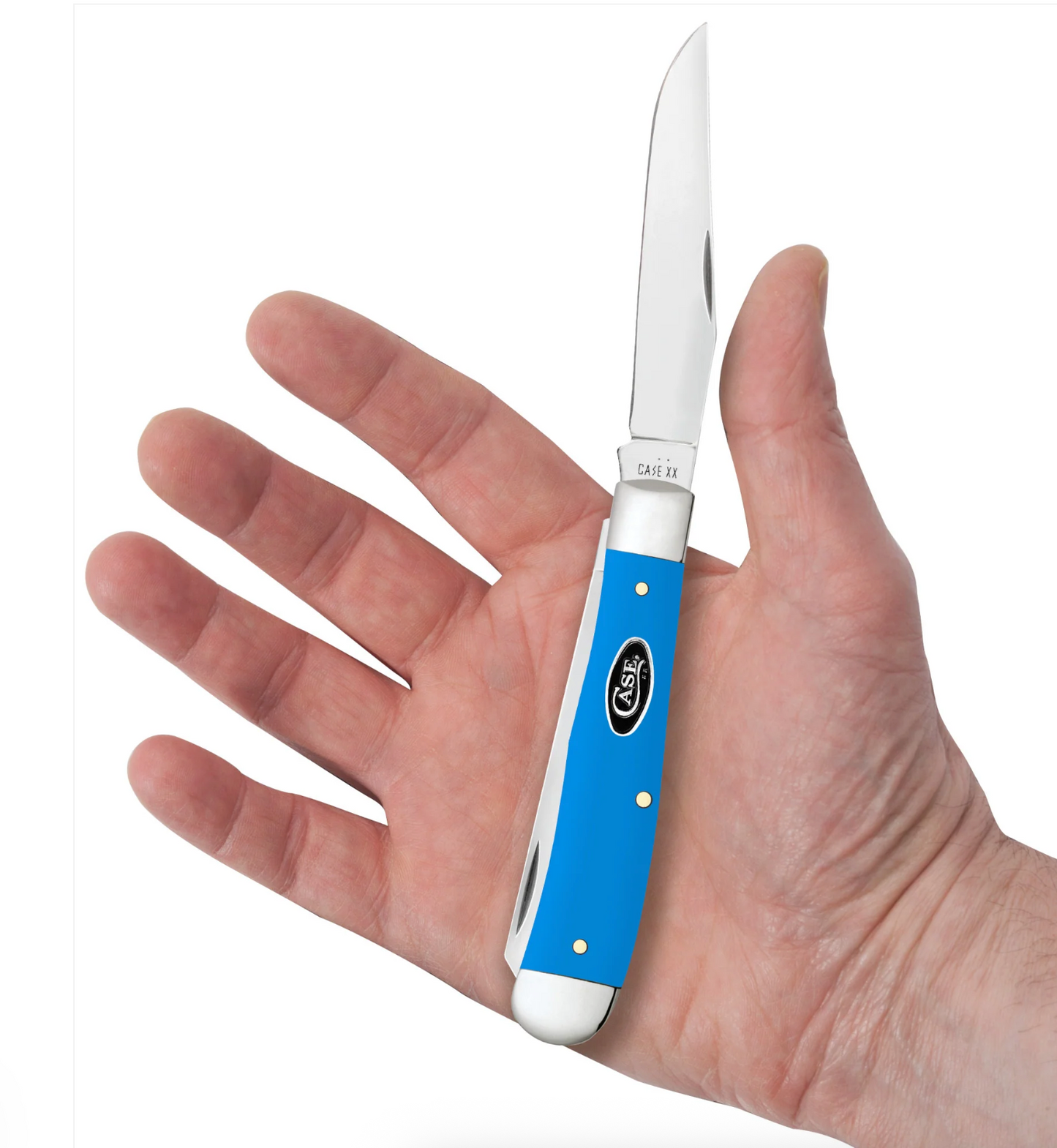 CASE TRAPPER 2 BLADE 4 1/8" LIGHT BLUE SYNTHETIC