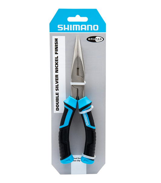 SHIMANO BRUTAS SILVER NICKEL LONG NOSE PLIERS 8"