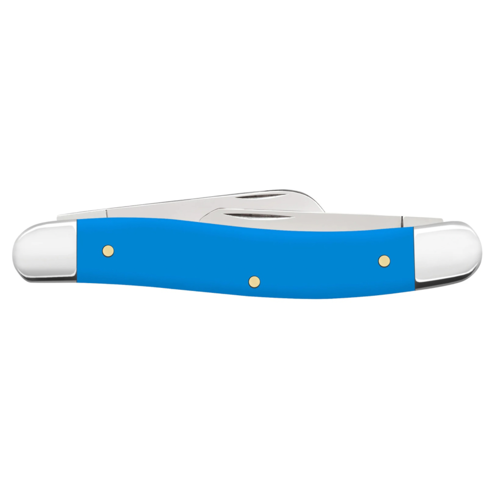 CASE STOCKMAN MEDIUM 3 5/8" 3 BLADE LIGHT BLUE SYNTHETIC
