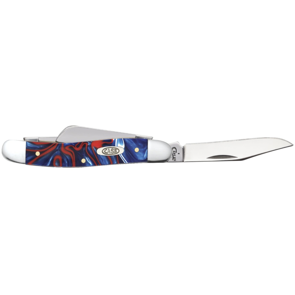 CASE STOCKMAN MEDIUM 3 5/8” KNIFE 3 BLADE - PATRIOTIC KIRINITE