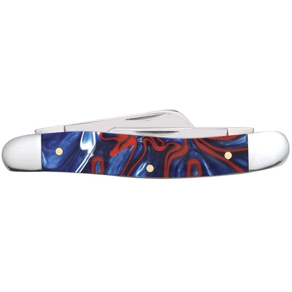 CASE STOCKMAN MEDIUM 3 5/8” KNIFE 3 BLADE - PATRIOTIC KIRINITE