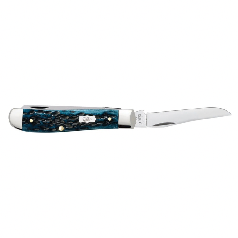 CASE TRAPPER MINI 2 BLADE 3.5" KNIFE - MEDITERRANEAN BLUE