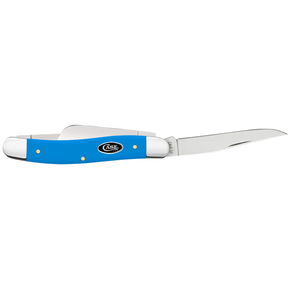 CASE STOCKMAN MEDIUM 3 5/8" 3 BLADE LIGHT BLUE SYNTHETIC