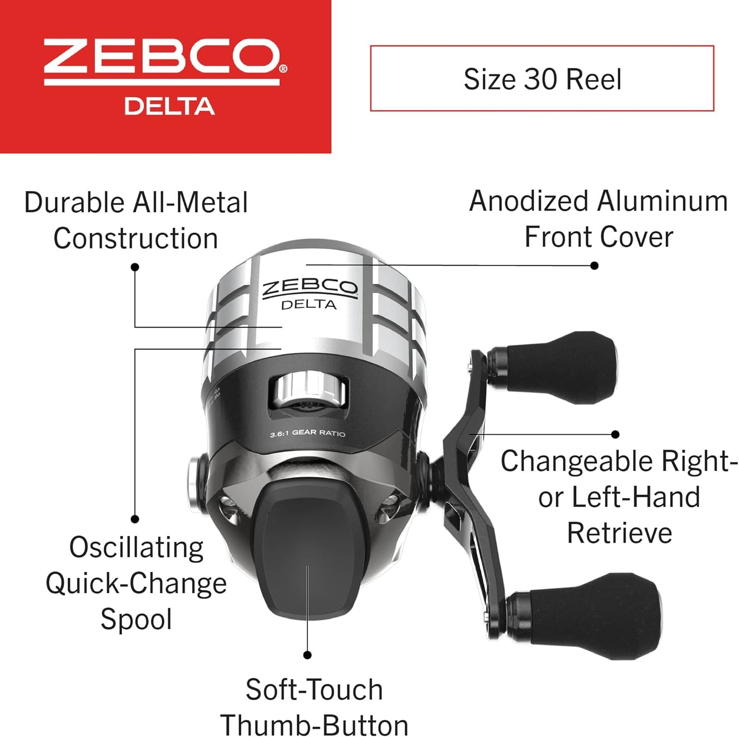 ZEBCO DELTA 30SZ SPINCAST REEL 10#