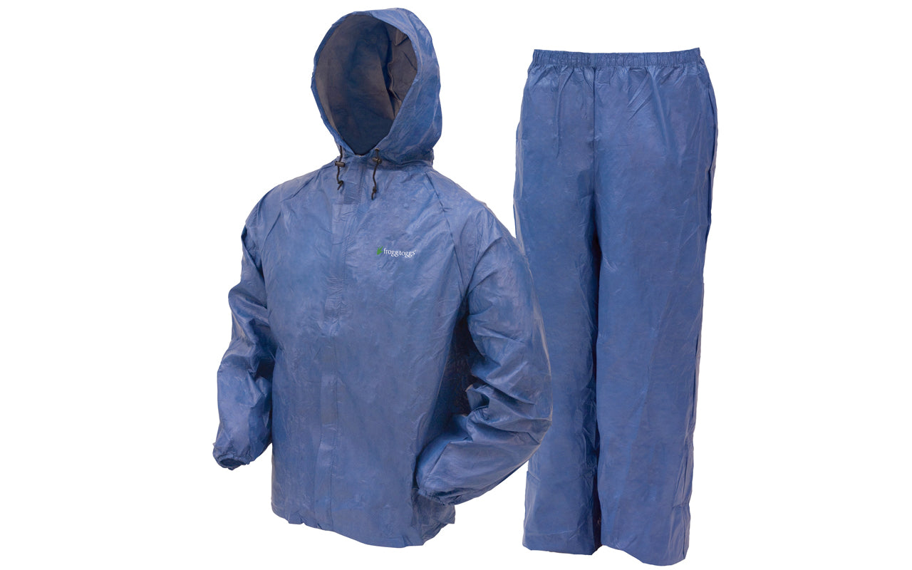 FROGG TOGGS ULTRA LITE RAIN SUIT BLUE SIZE LARGE