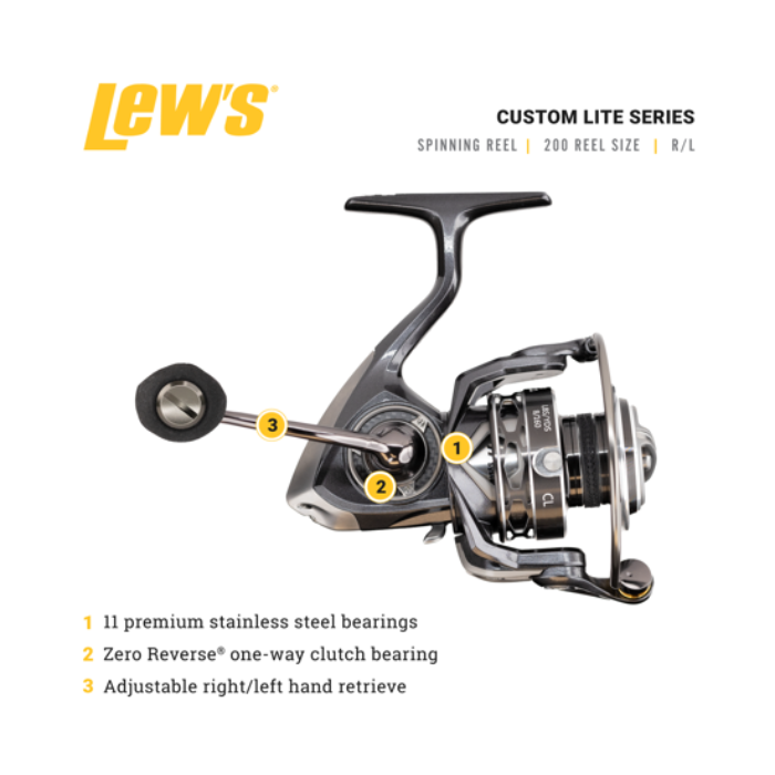 LEW'S CUSTOM LITE 200 SPINNING REEL 6.2 11BB