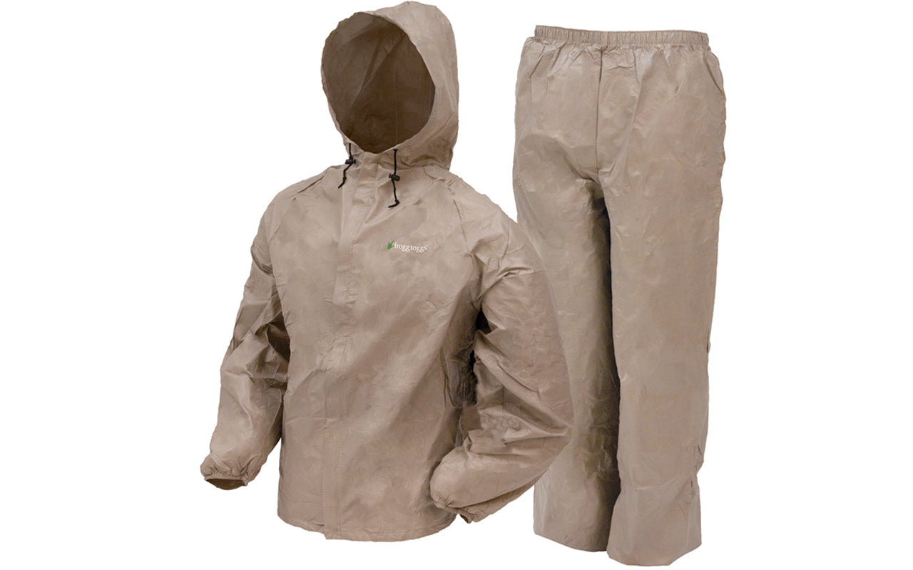 FROGG TOGGS ULTRA LITE RAIN SUIT KHAKI SIZE SMALL