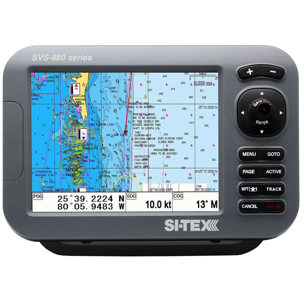 SI-TEX STANDALONE 8" CHARTPLOTTER SYSTEM W/COLOR LCD, INTERNAL & EXTERNAL GPS ANTENNA & C-MAP 4D CARD
