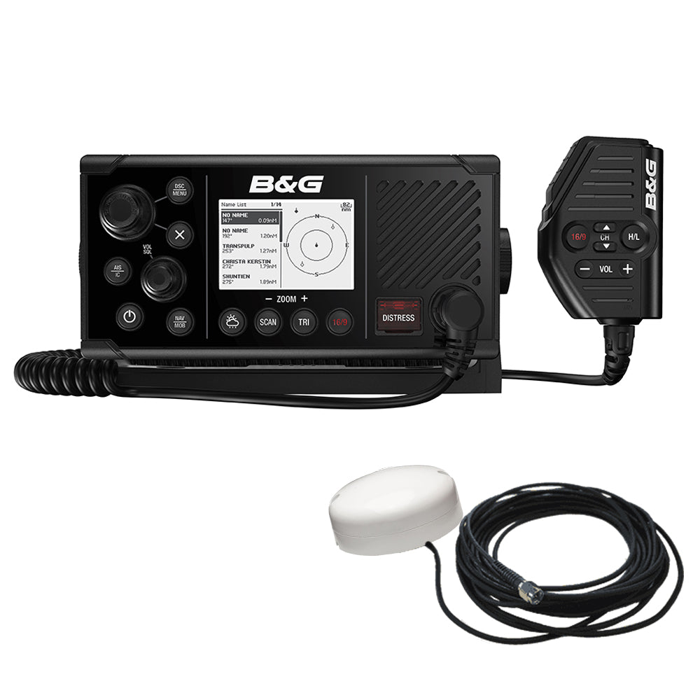 B&G V60-B VHF MARINE RADIO W/DSC, AIS (RECEIVE & TRANSMIT) & GPS-500 GPS ANTENNA