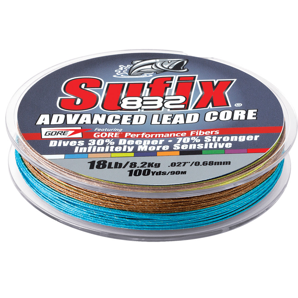 SUFIX 832 ADVANCED SUPERLINE BRAID LEAD CORE 10 COLOR METERED 12LB 100YDS