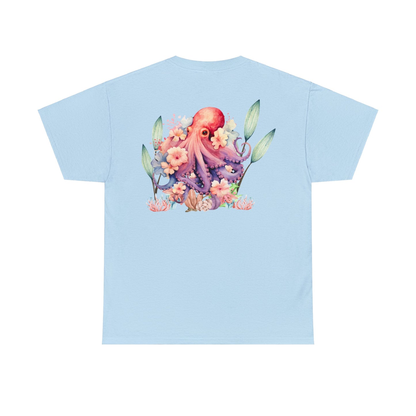 GFC Hibiscus & Octopus Tee Light Blue