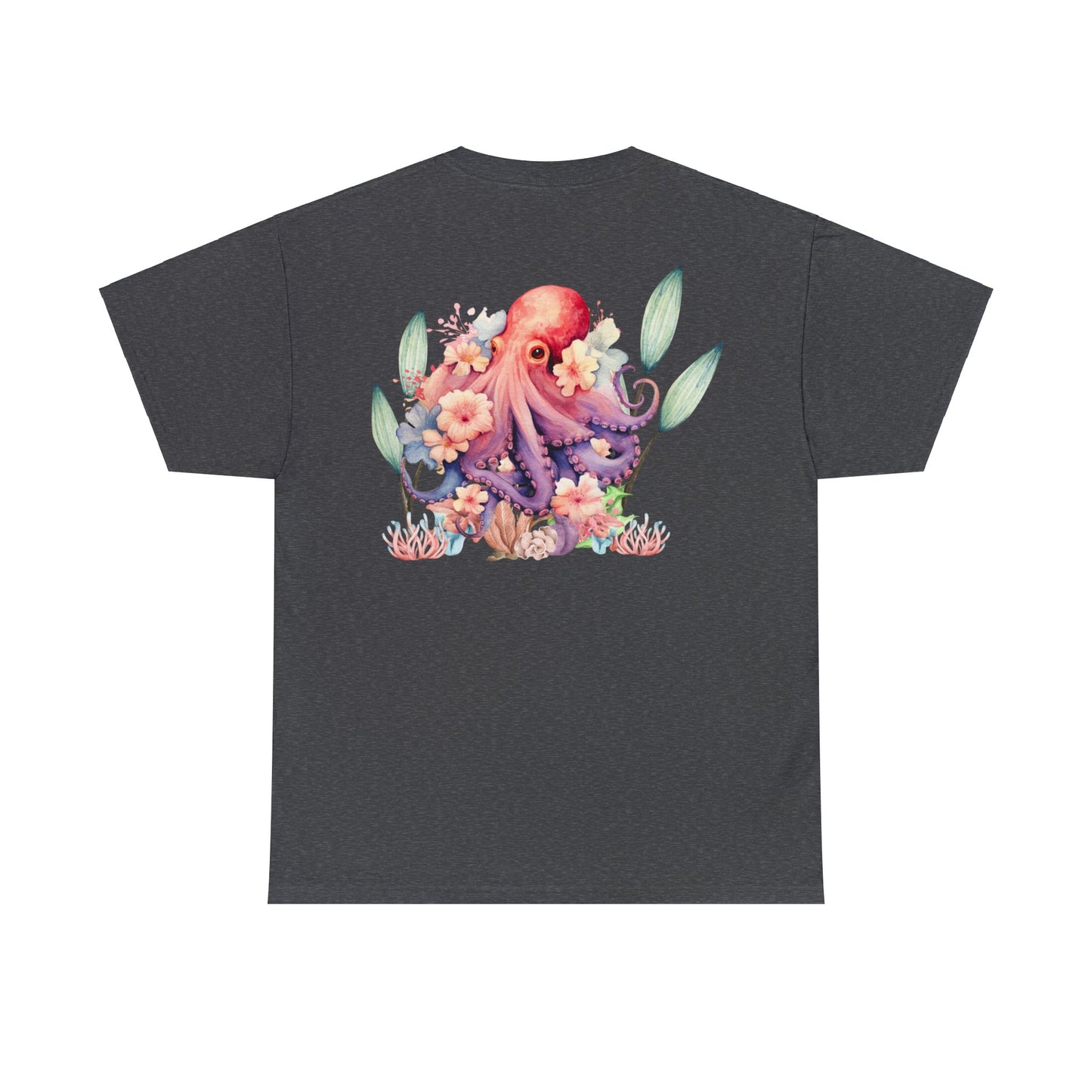 GFC Hibiscus & Octopus Tee Dark Gray