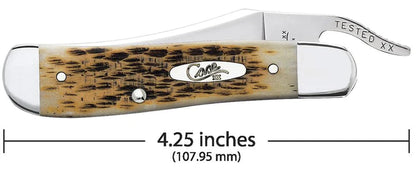 CASE RUSSLOCK 1 BLADE 4 1/4" AMBER BONE