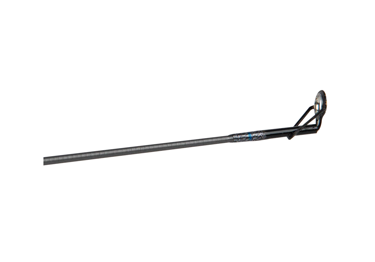 Garden hoe with a black handle on a white background