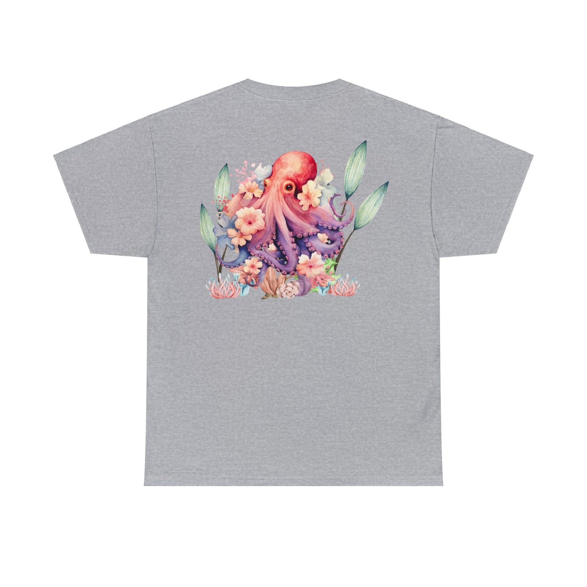 GFC Hibiscus & Octopus Tee Light Gray