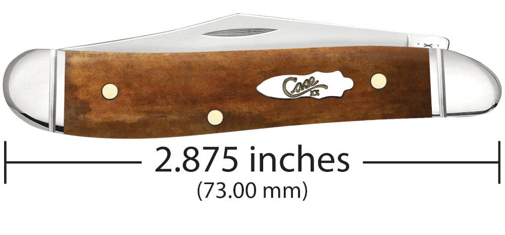 CASE PEANUT 2 BLADE 2 7/8" SMOOTH ANTIQUE BONE