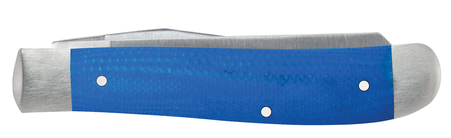 CASE MEDIUM TRAPPER 3 1/2" 2 BLADE BLUE G-10