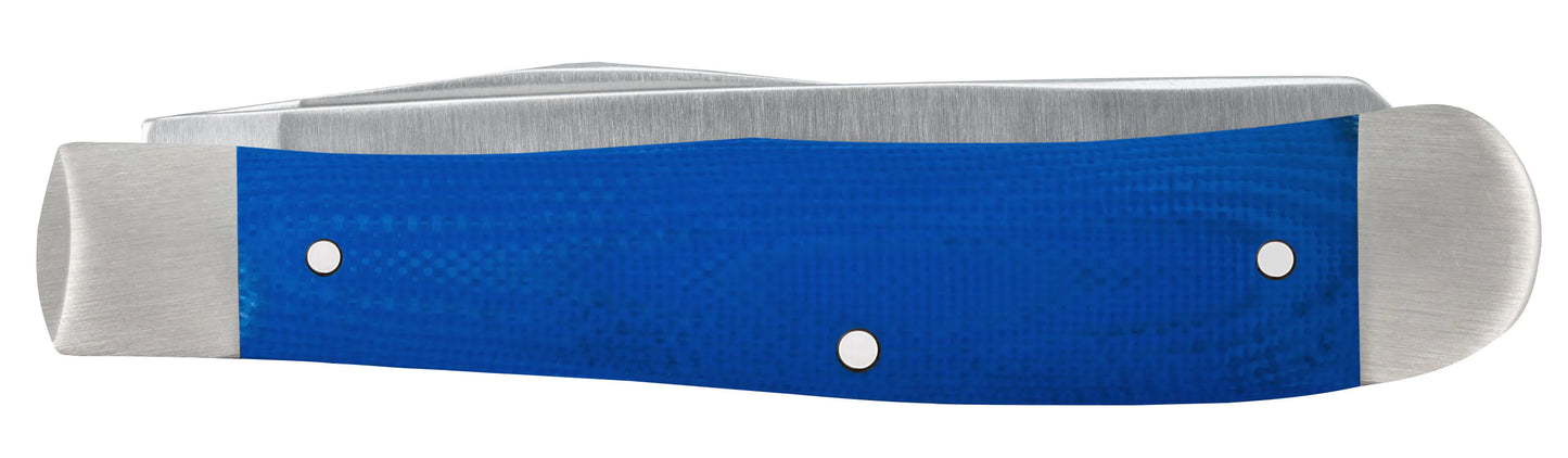 CASE TRAPPER 2 BLADE 4 1/8" BLUE G-10