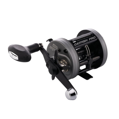 Fishing reel labeled 'Catfish Pro' on a white background